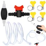 Guiqulai Siphon Pump Kit,Liquid Transfer Pump for Gasoline Gas Fluid Fuel Fish Tank,Transfer Siphon Pump,Manual Hand Water Pump with 4 pcs Buckles 1 pc 2 Meters Thickened Siphon Hose Airbag