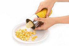 Clazkit Corn Cutter Unbreakable Corn Cob Stripping Kernels Remover Stainless Steel Blades and Hand Protector Mini Circular Shaving Thresher, Kitchen Gadgets