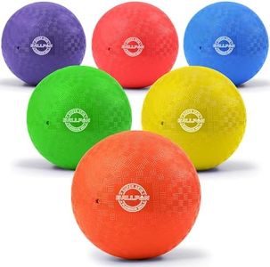 BallFUN Dodgeballs Playground Balls 9", Dodge Ball Set for Kids & Adults, Bouncing Kickballs Handball for Outdoor & Backyard Games - Includes Pump & Mesh Storage Bag (9",6 Pack)