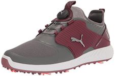 PUMA Men's Ignite Pwradapt Caged Disc Golf Shoe, Quiet Shade-puma Silver-zinfandel, 11.5