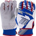 Marucci Tesoro Baseball Batting Gloves, Royal/Red, XX-Large