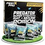 Pest X Pro Predator Rat Poisoning Super Strength - 6 Pack - Powerful Single Feed Rat Killer & Mouse Poison - Brodifacoum in Easy To Use Sachets - Indoor & Outdoor Rodent Control