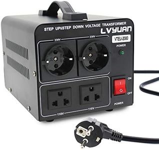 Cantonape 2000VA Convertidor de Voltaje 220V / 110V -Transformador Elevador/Reductor de Voltaje de 2000 Vatios EE.UU - Salida 110/120 Voltios 220/230 Voltios CA