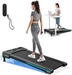 YOSUDA Walking Pad Treadmills with Auto Incline, 9% Incline Tredamills Under Desk with 300LBS Weight Capacity & 3 Adjustable Slopes(Black Blue)