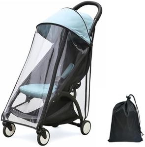 Lusinus Stroller Rain Cover – Thick EVA Waterproof Windproof Canopy Compatible with YOYO – Breathable with Side Vents – Includes Oxford Waterproof Drawstring Bag – Baby Stroller Accessory