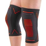 aZengear Knee Support Brace (Pair) - Compression Knee Sleeve for Joint Pain, Ligament Injury, Meniscus Tear, Arthritis, ACL, MCL, Running, Weightlifting, Squats (L)