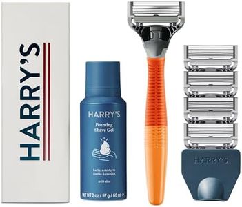 Harry's Razors for Men - Men's Razor Set with 5 Razor Blade Refills, Travel Blade Cover, 2 oz Shave Gel (Ember)