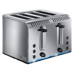 Russell Hobbs 4 Slice Buckingham Toaster with Fast toast technology - (Blue light strip indicates toasting, Independent & Extra wide slots, 2400W, Polished & Brushed Stainless Steel) 20750