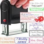 Bertiveny Custom-Name-Stamps Self-Inking Signature Stamp Name Stamp Self Inking Personalized Customized Signature Rubber Stamp -5 Colors Choices and Many Fonts Options -UP to 2 Lines (Small), Black