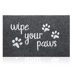 Welcome Door Mats for Entrance Funny Mat Wipe Your Paws Floor Mat, Welcome Mats for Front Door Non-Slip Backing Rubber Mat for Outside Dog Mat Pet Mats Grey