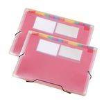 2PCS Rainbow Expanding File, A4 Document Organizer with 13 Pockets, File Folder Organiser with Foldable Lid & Multi-Coloured Label, Elastic Closure, for Business Home School Work Office