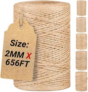 Natural Jute Twine String,Bulk Jute Rope Cord Twine for Crafting Gardening,Roll of Thick and Thin Twine for Gift Wrapping,Brown Decorative Rope,Ornament Twine for Cat Scratch Post