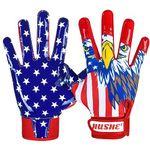 Hushe' Football Gloves (Blue Red Eagle, Adult Medium)