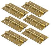 Plantex Heavy Duty Stainless Steel Door Butt Hinges 5 inch x 12 Gauge/2.5 mm Thickness Home/Office/Hotel for Main Door/Bedroom/Kitchen/Bathroom - Pack of 6 (Brass Antique)