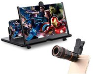 Rambot Screen Magnifier Projector Screen for Videos, Movies, and Games, YouTube with 8X Zoom Lens for All Mobile Phones | Telescope Mobile Lens | DSLR Blur Background Effect
