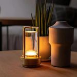 Desidiya Lumisom Crystal Lamp, Lumisom Crystal Lantern Lamp, Rechargeable Cordless Table Lamp, 3 Color Touch Control Stepless Dimming