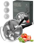 Stainless Steel Food Mill with Detachable Handles – Hand Crank Grinder for Baby Food, Tomato Sauce & Mashed Potatoes – Includes 3 Discs – Easy to Use & Clean – Great for Home Chefs, Parents & Canning
