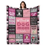 Dog Mom Gifts for Women, Dog Mom Blanket 50x60, Dog Mom Gifts, Soft and Cozy Blanket for Dog Mom, Ideal Dog Lovers Gift, Cute Dog Mom Blanket