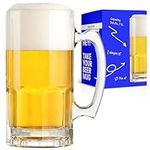 PROLISOK Glass Beer Mug with Handle