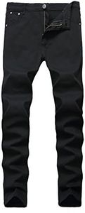 Qazel Vorrlon Men's Light Blue Skinny Ripped Jeans Destroyed Distressed Pencil Pants Black,Size 36