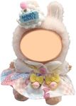 17cm Doll for Labubu Clothes with 2 Qutfits, BirthdayHairpin & Skirt -Cute Dress Up Costume Set Compatiblewith Labubu Plush Dolls for Play, Display & Collectibles(Doll Not Included)(Style-P)