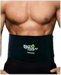 Ez Sweat Max Waist Trimmer By Tecnomed - Waist Trainer for Women & Men -Sweat Band Body Wrap - Workout Belt with Magma Effect, Black, Medium