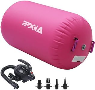 PPXIA Gymnastics Air Roller Air Barrel Inflatable Tumbling Mat, Tumble Track Backhandspring Mat Gymnastic Equipment with Pump for Yoga Training Cheerleading Home Use