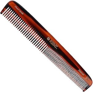 Kent 9T Tortoiseshell Fine Tooth and Wide Tooth Comb Detangler Hair Combs - Large Handmade and Saw-Cut Dressing Comb - Wet Hair Comb for Women and Durable Grooming Comb for Men Made in England