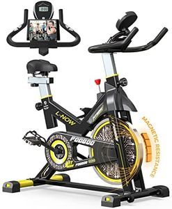 pooboo Magnetic Resistance Cycling Bike, Belt Drive Indoor Exercise Bike Stationary LCD Monitor with Ipad Mount ＆Comfortable Seat Cushion for Home Cardio Workout, Training Upgraded Version
