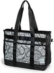 Teacher Utility Tote Bag with Multiple Pocket Lightweight Organizer Handbag for Nurses and Soccer Moms Black Size: One Size