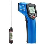 Infrared Thermometer, XRCLIF Laser Temperature Gun with LCD Display, Meat Thermometers Included, IR Thermometer Gun for Cooking/Pizza Oven/BBQ, Pizza Oven Thermometer, -58℉～986℉ (Not for Human)