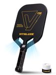 VITALUXE Carbon Fiber Pickleball Paddles, Edgeless Thermoformed Paddle with Polymer Core, 3K Textured Friction Surface, 16mm Raquette Pickleball with Aero Throat, Balance for Power & Control