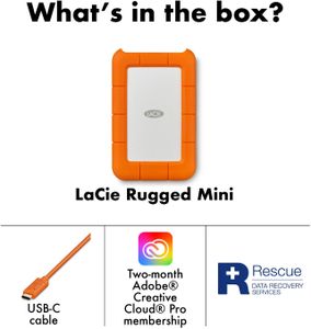 LaCie Rugged Mini 5TB Portable External Hard Drive – Shock Resistant