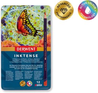 Derwent Inktense Watercolour Pencils Set, 12 Vibrant Colours