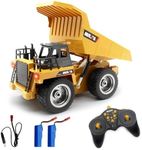 Fisca 6 Ch 2.4G Alloy Remote Control Dump Truck 4 Wheel Driver Mine Construction Vehicle Toy Machine Model with LED Light