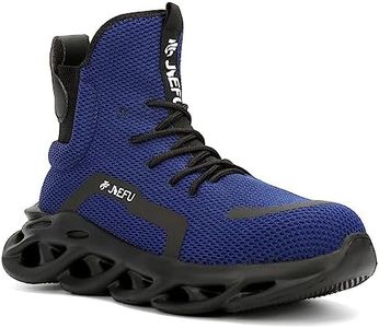 ORISTACO Work Safety Boots Breathable Lightweight Reliable Durable Steel Toe Industrial Construction Shoes, Blue, 14 Women/12.5 Men