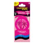 California Scents Palms, Car Air Fresheners,Ice, Coronado Cherry and Newport New Car Scents, Set of 6, Strong Long-Lasting Fragrance, Eliminates Odour