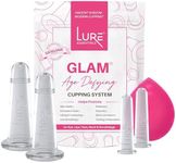 LURE Essentials Glam Facial Cupping Set (5 pc) Face Eyes Lips Cupping Set with Brush Collagen Lymphatic Massage