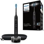 Philips Sonicare DiamondClean 9000 Black Electric Toothbrush, 4 Modes, 3 Intensities, Gum Pressure Sensor, App, Connected Handle, UK 2-Pin Bathroom Plug, Packaging May Vary