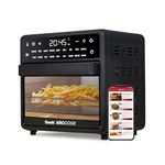 Geek AiroCook Calix 15 Litre Electric Air Fryer Oven, 18 Digital Preset Menus with Rotisserie, Airfry, Bake, Grill, Toast, Dehydrate, Defrost & Keep Warm Function with 8 Accessories (1200 Watts) Black