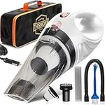 Portable Car Vacuum Cleaner: High Power Corded Handheld Vacuum w/ 16 Foot Cable - 12V - Best Car & Auto Accessories Kit for Detailing and Cleaning Car Interior