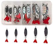 SHADDOCK 10pcs/lot Metal Fishing Lures Spoon Spinner Baits Fishing Spinnerbait Salmon Trout Minnow Lure Baits With Treble Hooks (Mixed 10pcs Kit- (5g-21g))