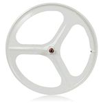 Bicycle Bike Wheel, 700C Fixed Gear Wheels, 26" MTB Bike Mag Wheel Set 3 Spoke Rim Single Speed Front Rear Fixie Bicycle Wheels Track Wheel Clincher Type Bike Wheel,Front Wheel White