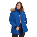 Alpine North Women’s Vegan Down Parka with Faux Fur Hood (Plus Size) - Warm Insulated Winter Coat, Jacket For Women (Cobalt, 2X)