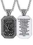 FaithHeart Saint Michael Necklace, Stainless Steel/18K Gold Plated St Michael the Archangel Pendant Amulet for Men Women with Gift Packaging, Stainless Steel, No Gemstone