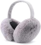 THE DDS STORE Ear Muffs for Women - Winter Ear Warmers - Soft & Warm Cable Knit Furry Fleece Earmuffs - Ear Covers for Cold Weather (Grey)