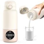 SpacEver Portable Bottle Warmer for Travel Portable Milk Warmer for Baby 12000mAh Fast Charging 15oz Big Capacity Breast Milk Warmer for Formula Breastmilk Cordless Bottle Warmer