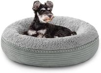 Love's cabin Round Donut Cat and Dog Cushion Bed, 25in Pet Bed for Small or Medium Dogs, Anti-Slip & Water-Resistant Bottom, Soft Durable Fabric Pet Beds, Washable Calming Cat Bed Stripe