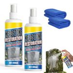 Headstone Restoration & Cleaning Spray, 2026 Headstone Cleaner for Graves, Headstone Restoration Kit Remove Stains Instantly and Protecting Tombstones Efficient Cleaning (2PCS)
