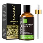 MAYJAM Citronella Essential Oils 100ML, Citronella Oil for Diffuser, Humidifier, DIY, Home, Office